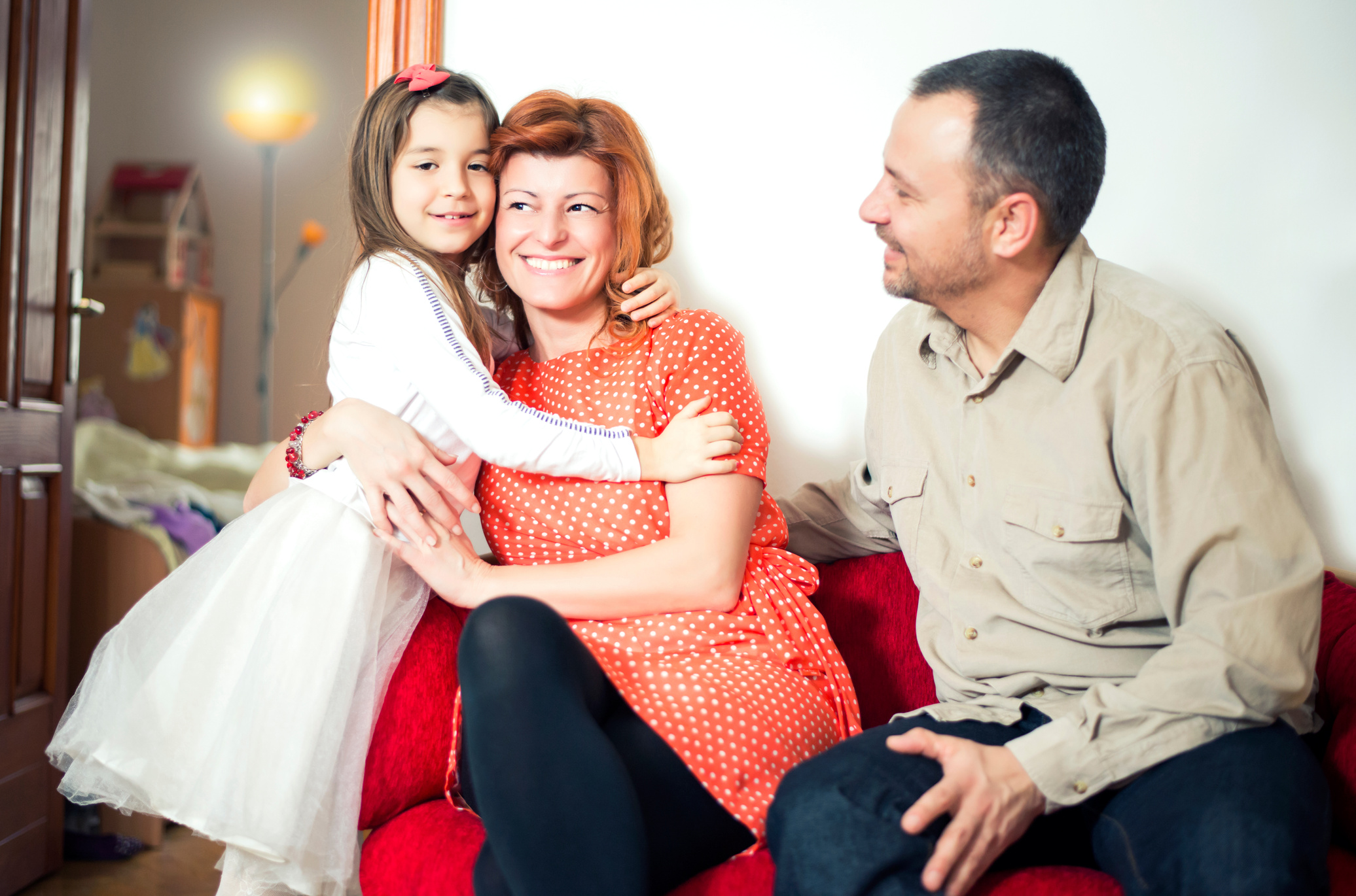 Family in a living room